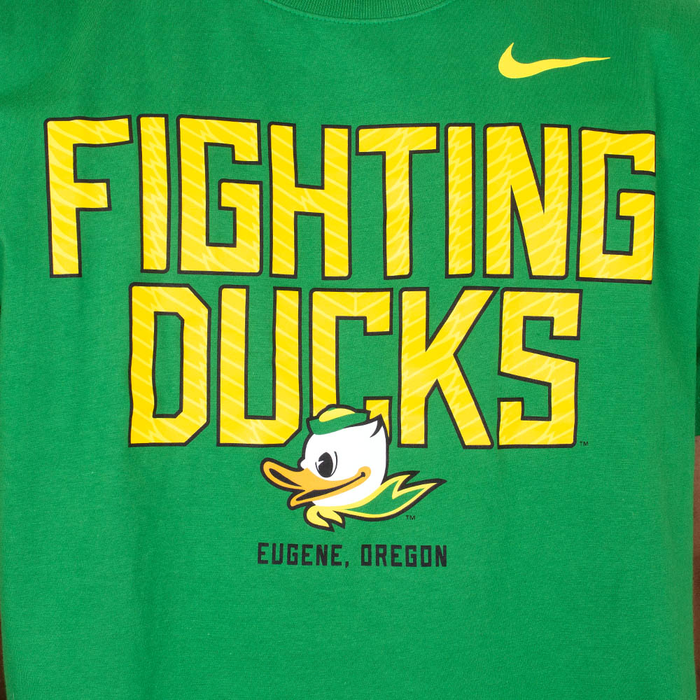 Fighting Duck, Nike, Green, Crew Neck, Cotton, Men, T-Shirt, 853995
